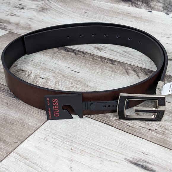 Guess*‎ Men's Reversible Brown/Black Smooth Handcrafted Belt~ Size XL (42-44) - Picture 1 of 10